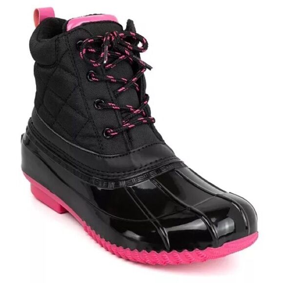Sugar size 6 waterproof rain duck boots pink black - Picture 8 of 8